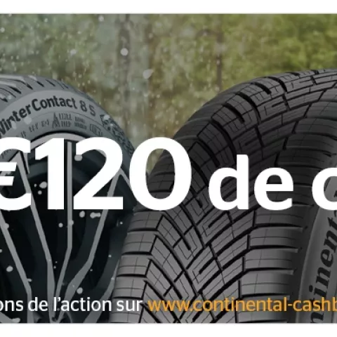 Jusqu'à 120€ de cashback Continental