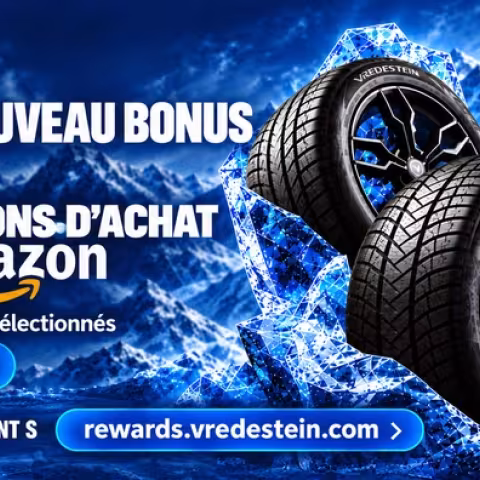 Jusqu'à 60€ en bons d'achats Amazon pour l'achat de pneus Vredestein chez Point S Belgique