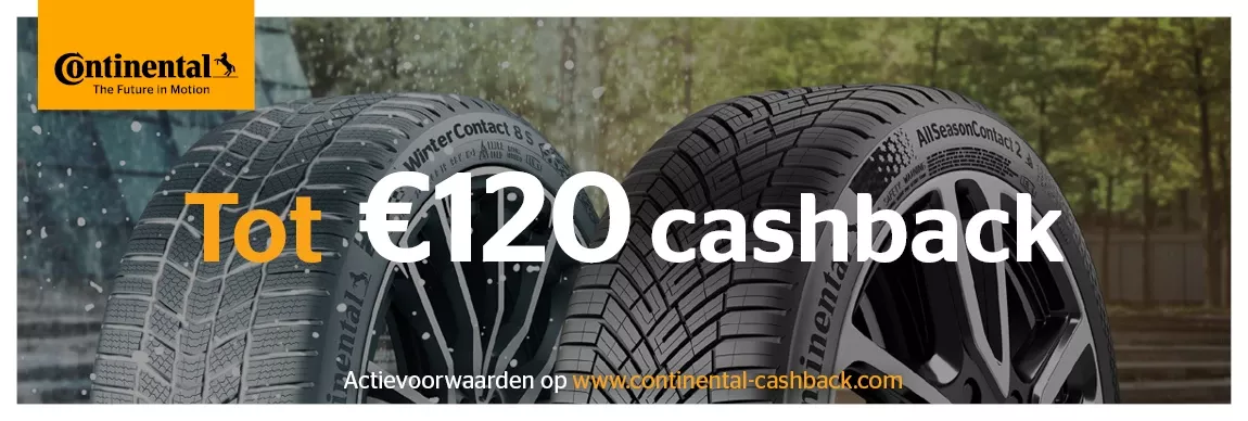 Tot €120 cashback Continental