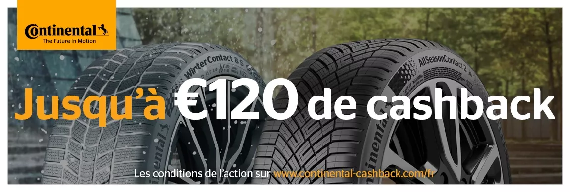 Jusqu'à 120€ de cashback Continental