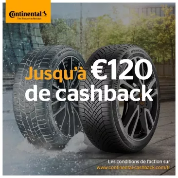 Jusqu'à 120€ de cashback Continental